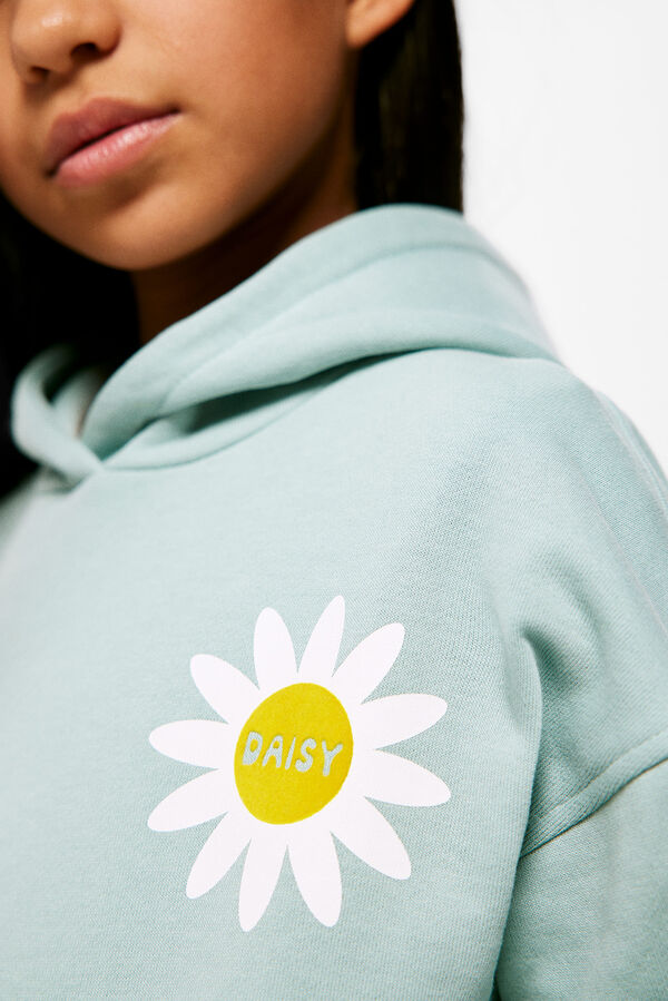 Springfield Kids Sudadera capucha flor ni&ntilde;a verde