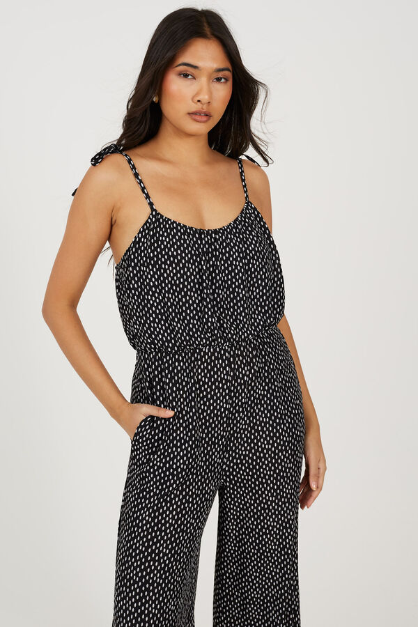 Brave Soul Mono largo estampado topos negro