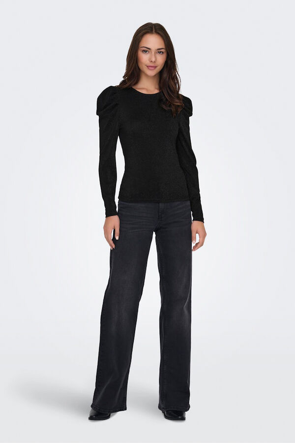 Only Blusa con glitter negro
