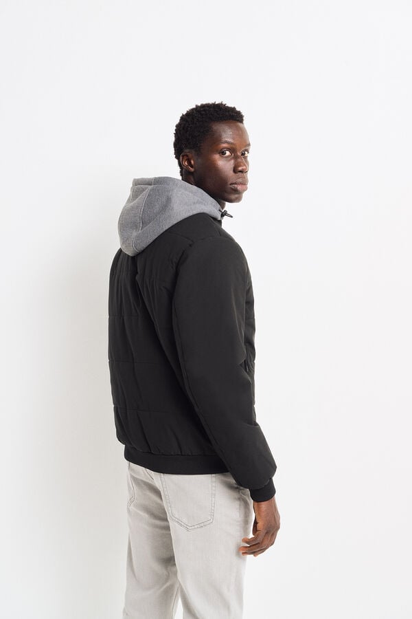 Springfield Jaqueta bomber acolchoada com capuz remov&iacute;vel preto