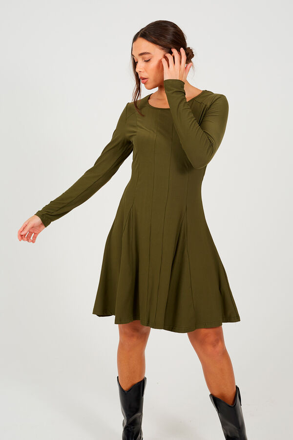 Brave Soul Vestido corto de manga larga verde