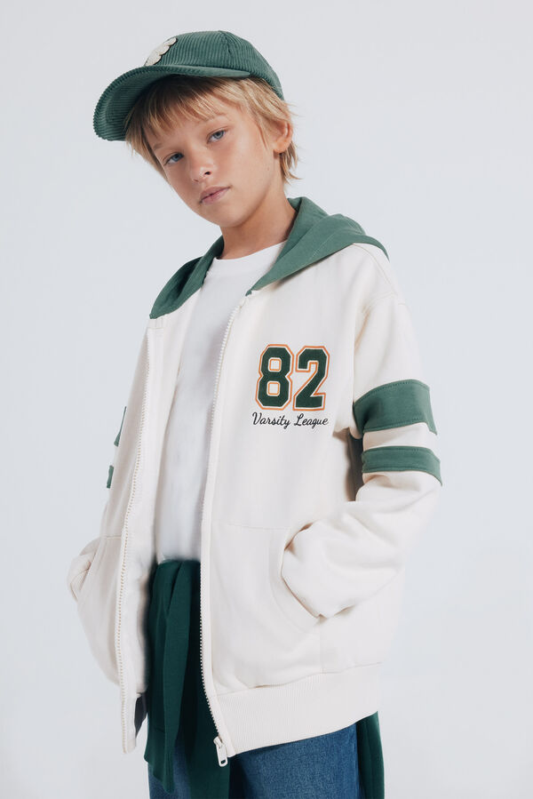 Springfield Kids Sudadera capucha varsity ni&ntilde;o blanco