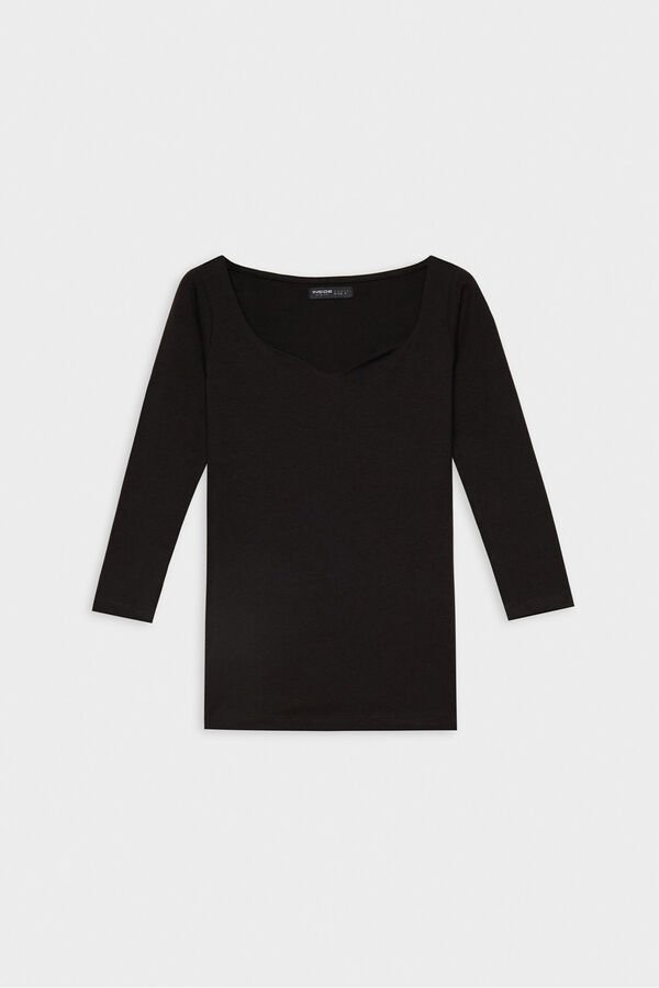 Inside Camiseta Escote Coraz&oacute;n negro