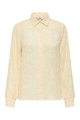 Only Camisa jacquard manga larga beige