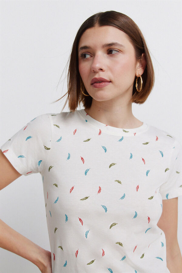 Springfield T-shirt de manga curta estampada branco