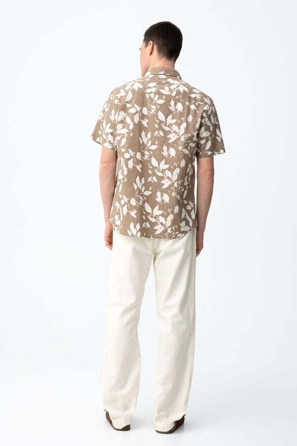 Tiffosi Pantal&oacute;n efecto lino relaxed beige