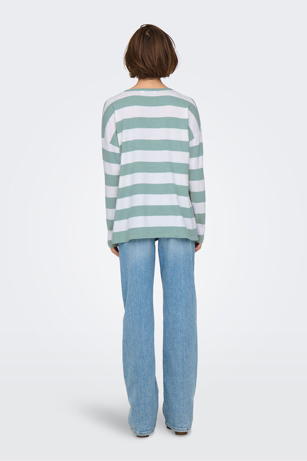 Only Camisola às riscas estampado