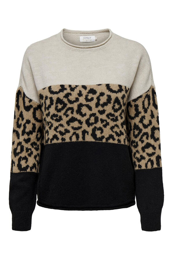 Only Jersey con estampado animal print gris