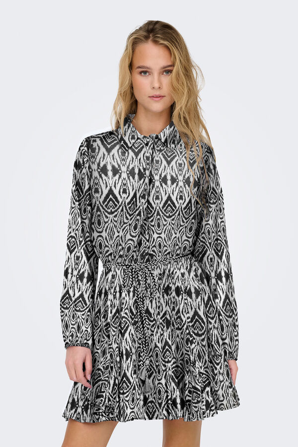 Only Vestido corto camisero negro