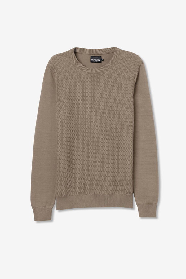 Tiffosi Camisola de Malha com Jacquard bege