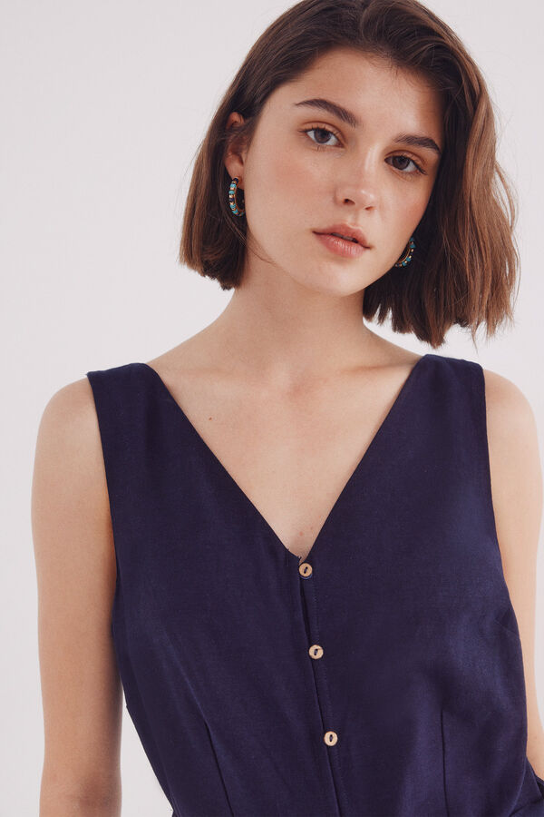 Springfield Mono tirantes algod&oacute;n lino azul