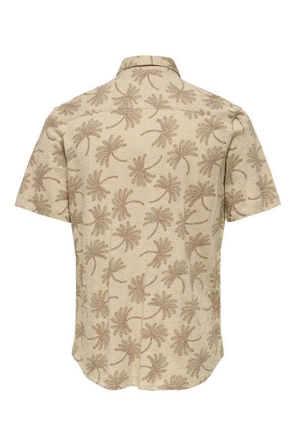 Only & Sons Camisa manga curta estampada cru