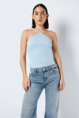Noisy May Top alças gola halter azul