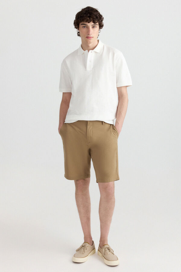 Springfield Bermuda t&eacute;cnica wide & relaxed fit beige