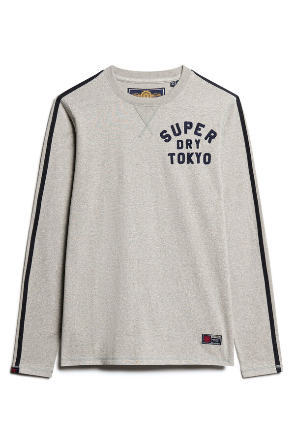Superdry Camiseta Rayas De Manga Larga gris