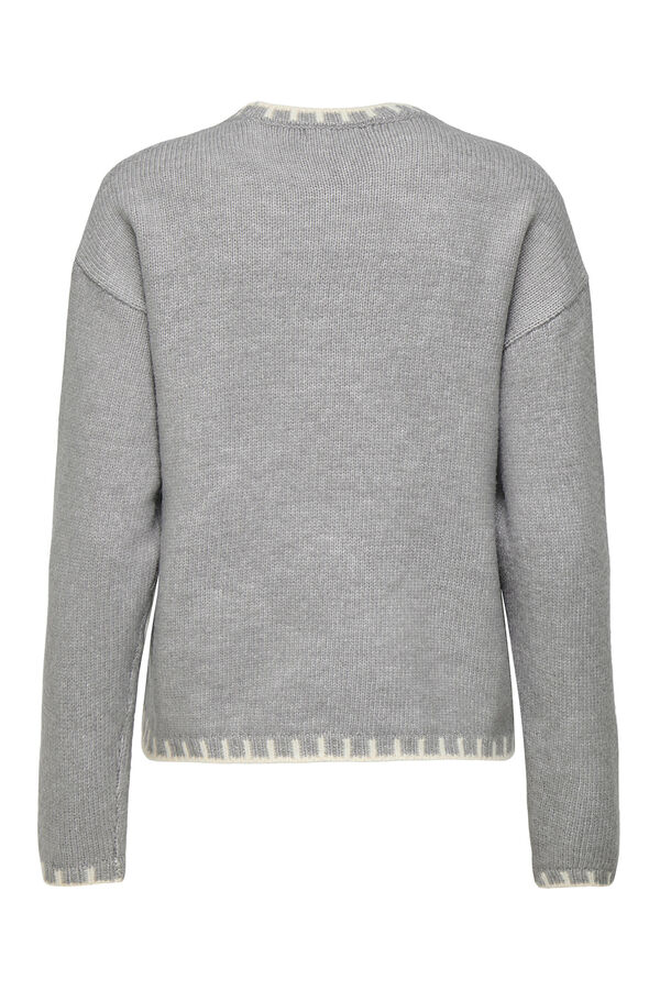 JDY Camisola gola redonda cinzento