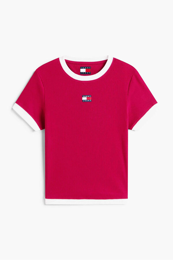 Tommy Jeans T-shirt slim de manga curta estampado