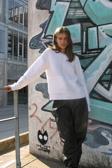 Noisy May Jersey de punto con cuello redondo blanco