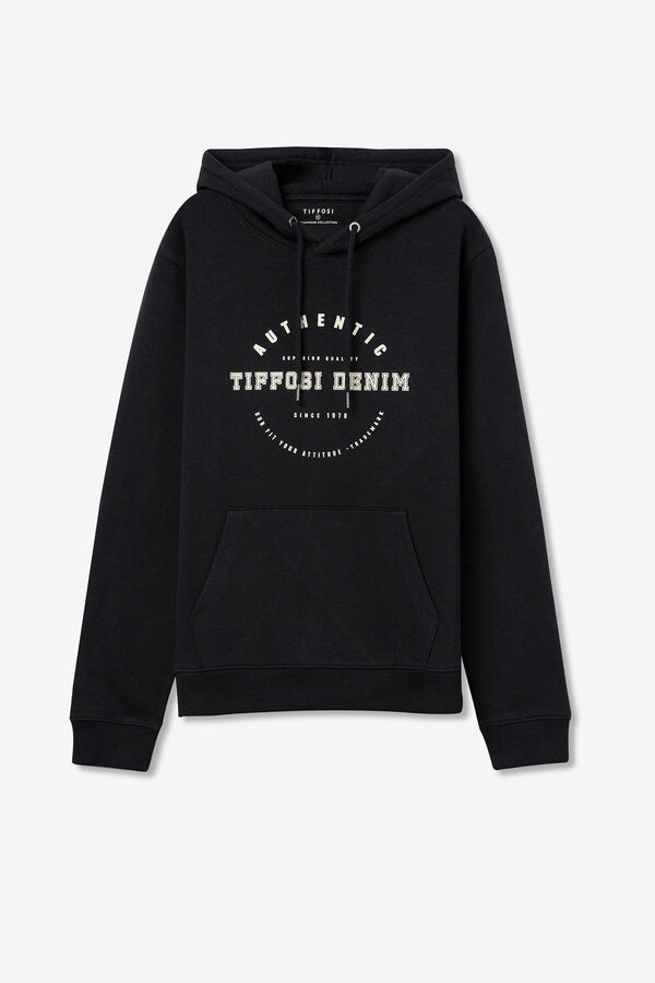 Tiffosi Sudadera con Capucha Estampado Frontal azul