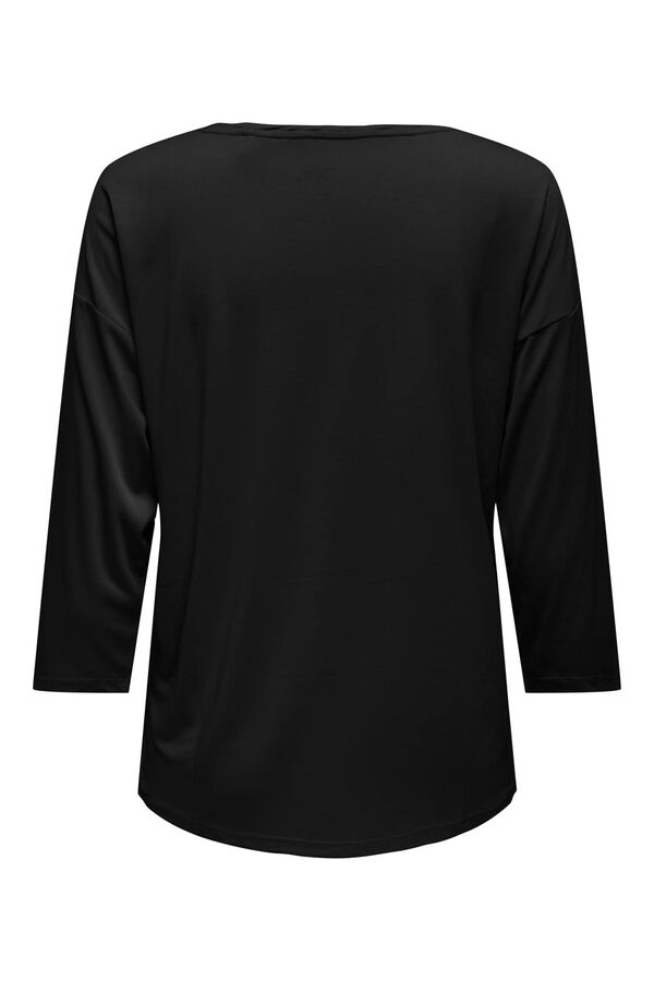 Only Camiseta ancha de manga media negro