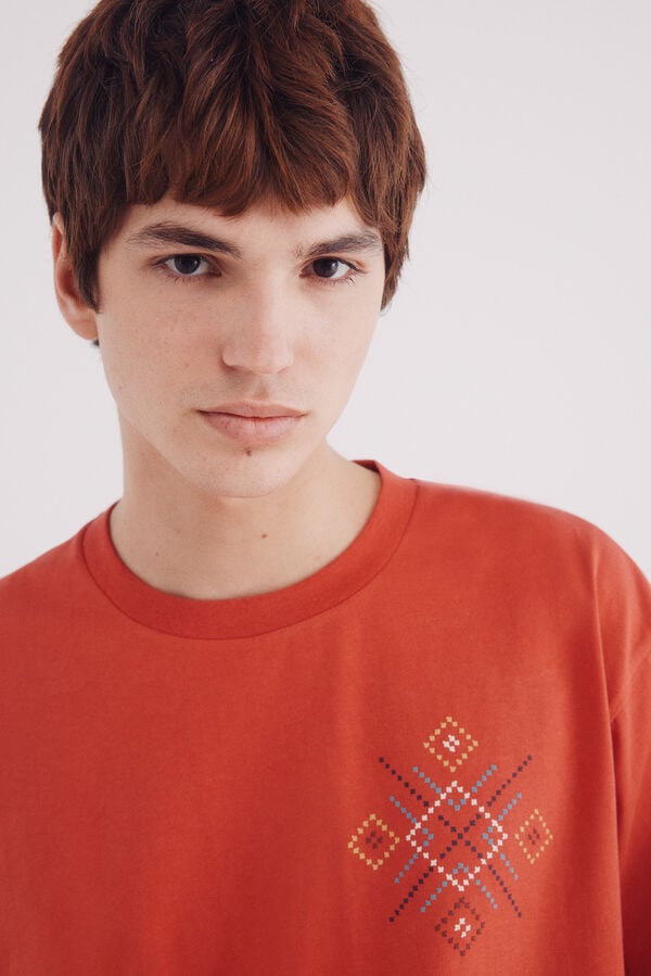 Springfield Camiseta &eacute;tnica rojo