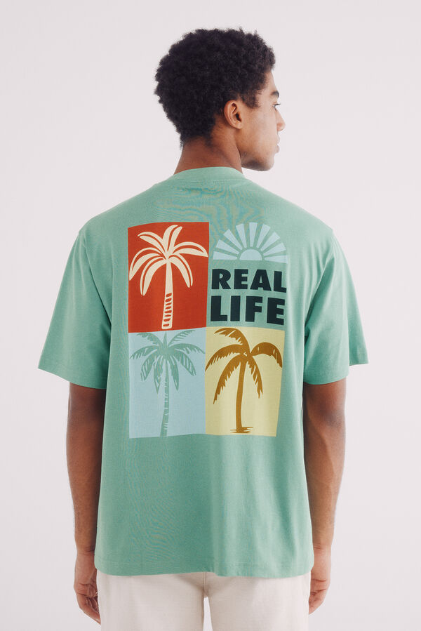Springfield Camiseta palmeras verde