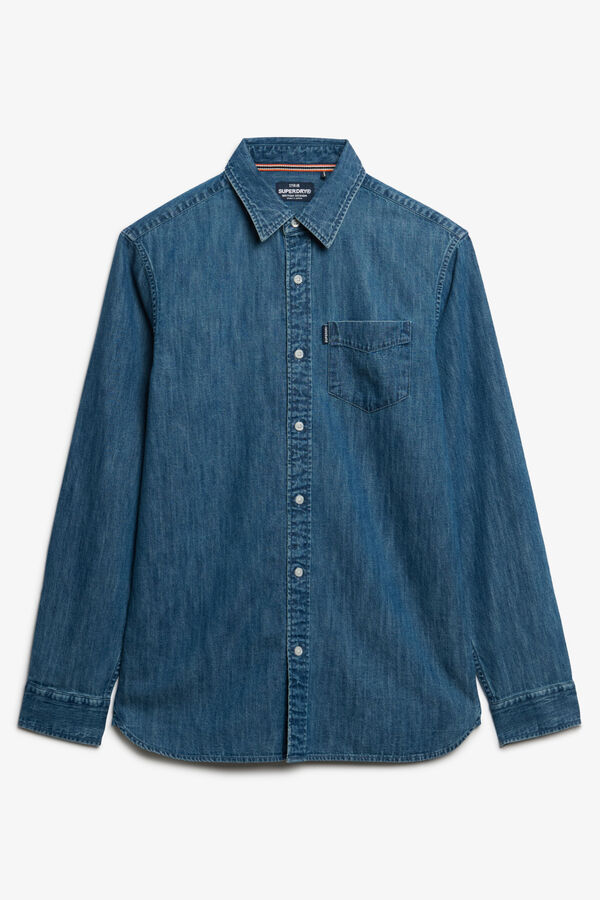 Superdry Camisa Essentials l/s denim azul