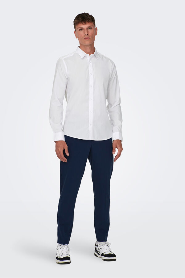 Only & Sons Camisa manga larga blanco