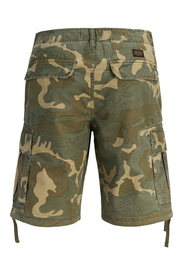 Jack & Jones Bermuda relaxed camuflagem verde