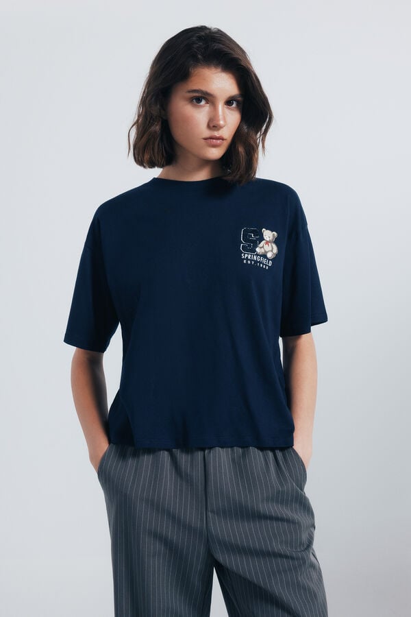 Springfield Camisola gr&aacute;fica azul