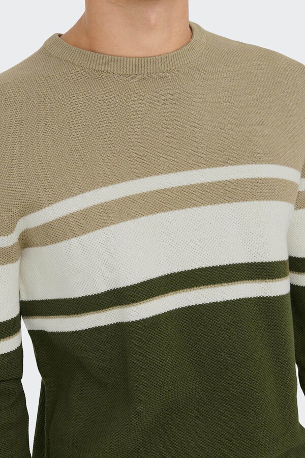 Only & Sons Camisola de gola redonda cru