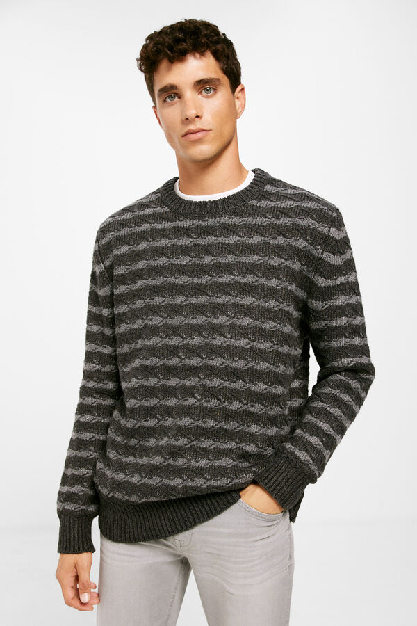 Springfield Jersey grueso estructura bicolor gris oscuro