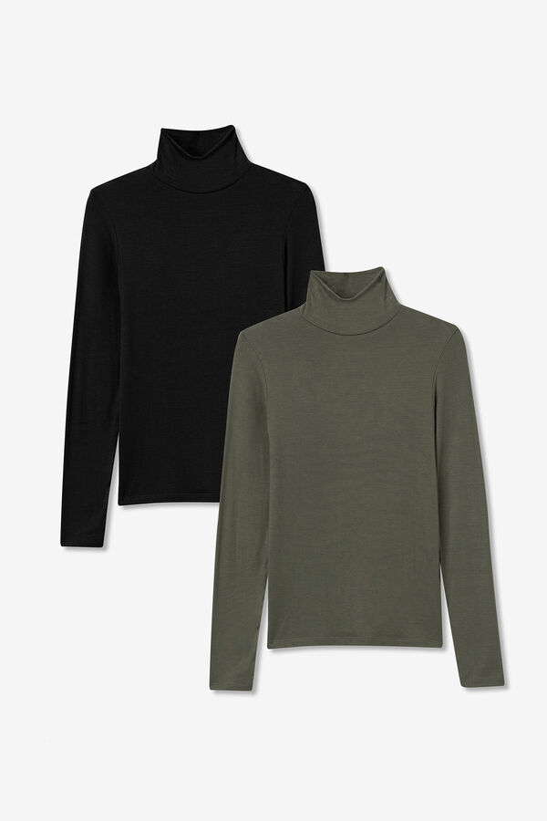Tiffosi Pack 2 Camisetas de Cuello Alto negro