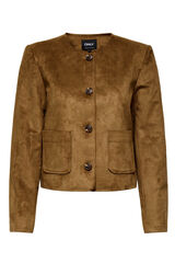 Only Chaqueta efecto ante tostado