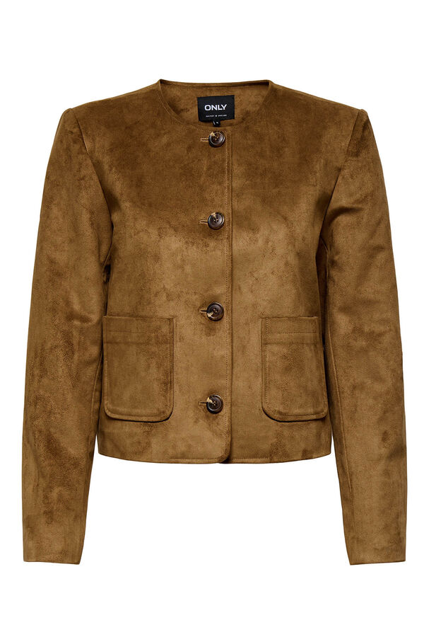 Only Chaqueta efecto ante tostado