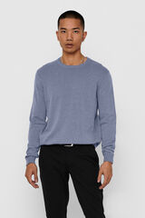 Only & Sons Jersey de hombre de cuello redondo. Regular fit. azul