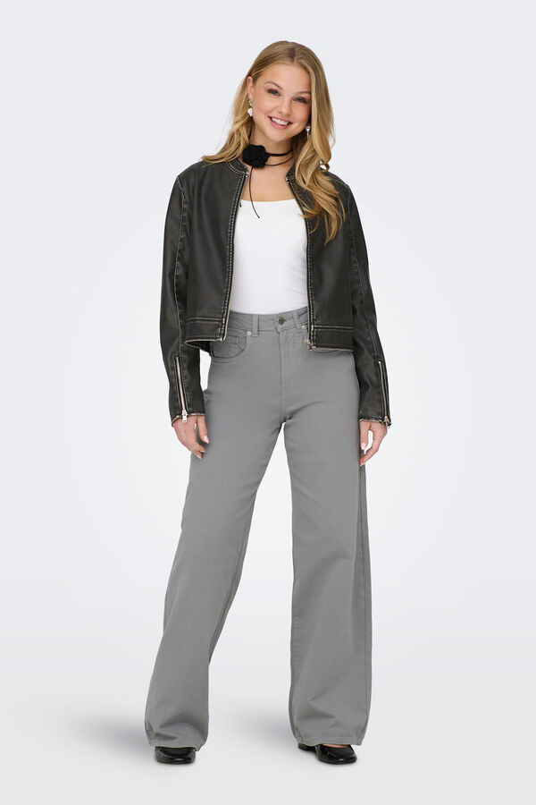 Only Jacke Lederimitat  preto