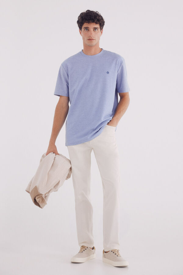 Springfield Pantal&oacute;n 5 bolsillos ligero lavado slim fit blanco