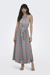 Only Vestido largo cuello halter verde