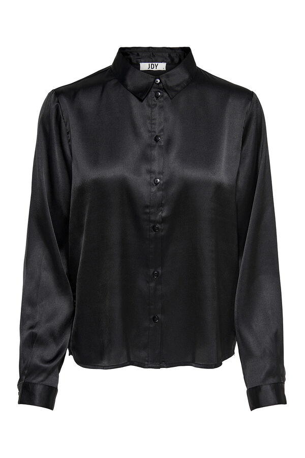 JDY Blusa acetinada manga comprida preto