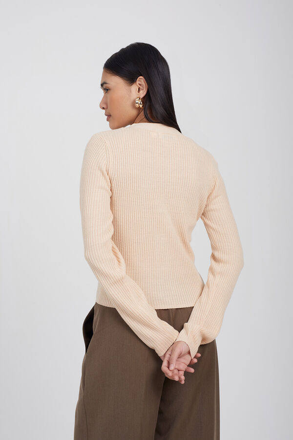 Brave Soul Chaqueta de punto con canal&eacute; nude