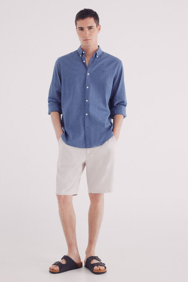 Springfield Bermuda lino slim fit beige