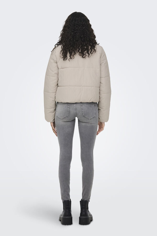 Only Sobretudo curto acolchoado cinzento