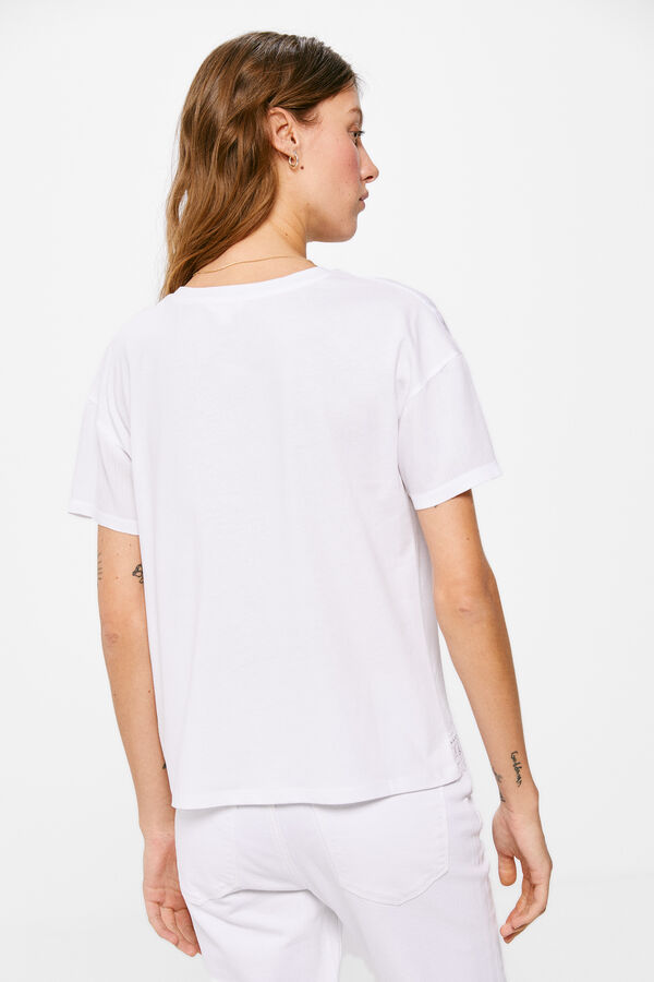 Springfield T-shirt Bainha Crochet branco