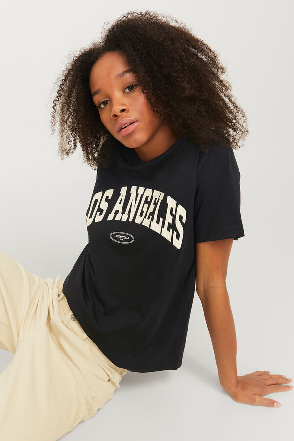 Jack & Jones Camiseta b&aacute;sica con estampa negro