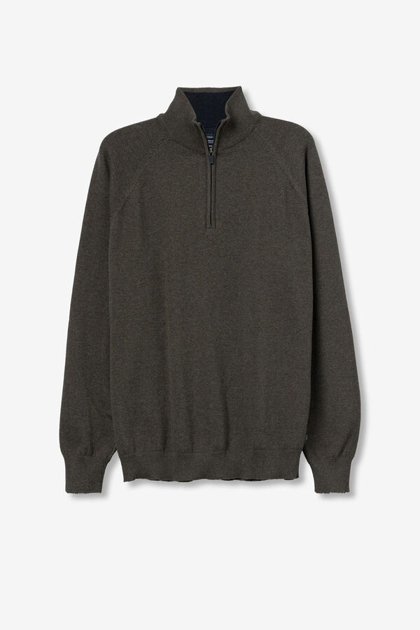 Tiffosi Jersey cremallera marr&oacute;n