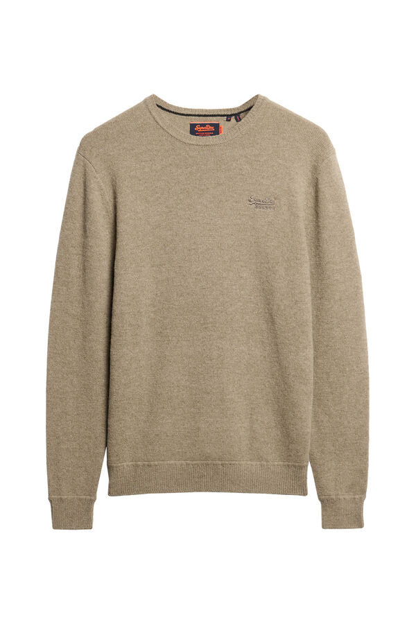 Superdry Camisola gola redonda cl&aacute;ssica  castanho