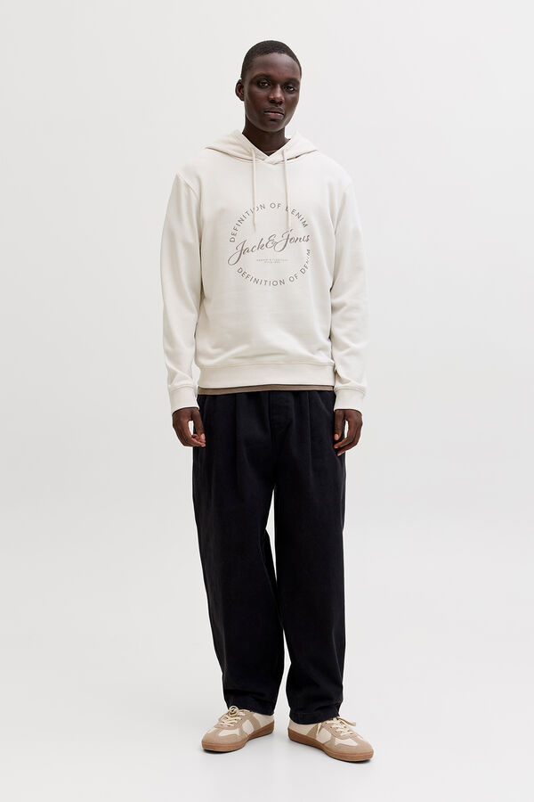 Jack & Jones Sweatshirt com capuz em felpa suave bege