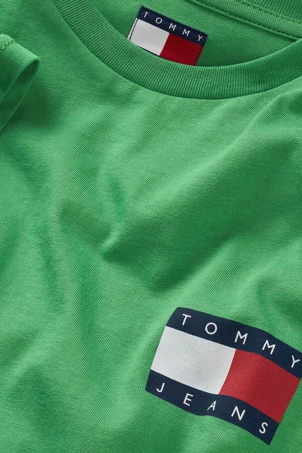 Tommy Jeans Camiseta justa de manga curta verde