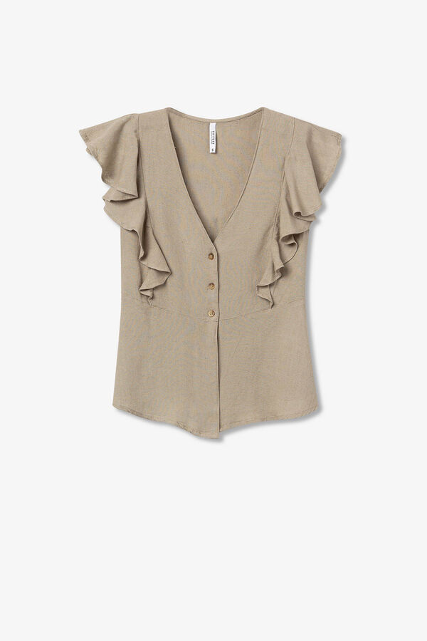 Tiffosi Blusa com folhos cru